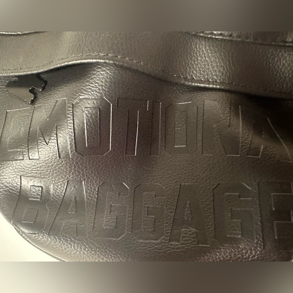 “Emotional Baggage” Black Faux Leather Fanny Pack